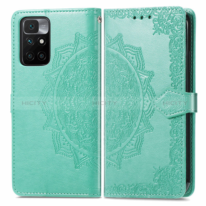 Custodia Portafoglio In Pelle Fantasia Modello Cover con Supporto per Xiaomi Redmi Note 11 4G (2021) Verde