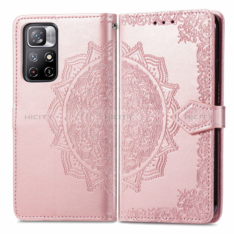 Custodia Portafoglio In Pelle Fantasia Modello Cover con Supporto per Xiaomi Redmi Note 11S 5G Oro Rosa