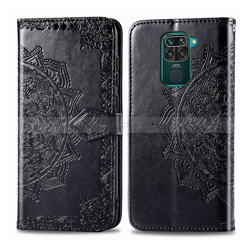 Custodia Portafoglio In Pelle Fantasia Modello Cover con Supporto per Xiaomi Redmi Note 9 Nero