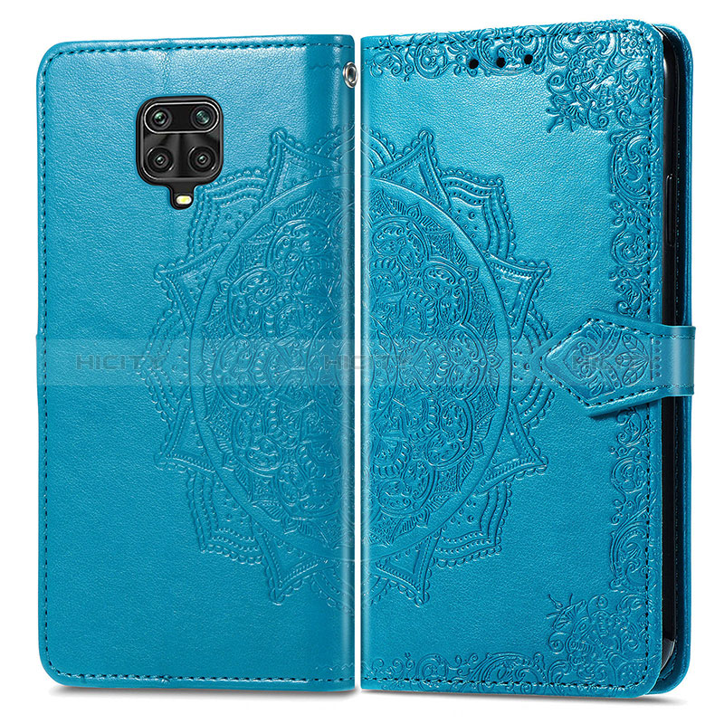 Custodia Portafoglio In Pelle Fantasia Modello Cover con Supporto per Xiaomi Redmi Note 9 Pro Max Blu