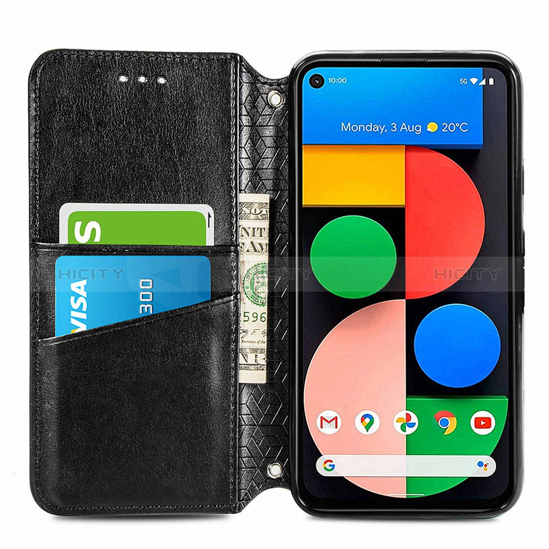 Custodia Portafoglio In Pelle Fantasia Modello Cover con Supporto S01D per Google Pixel 5a 5G