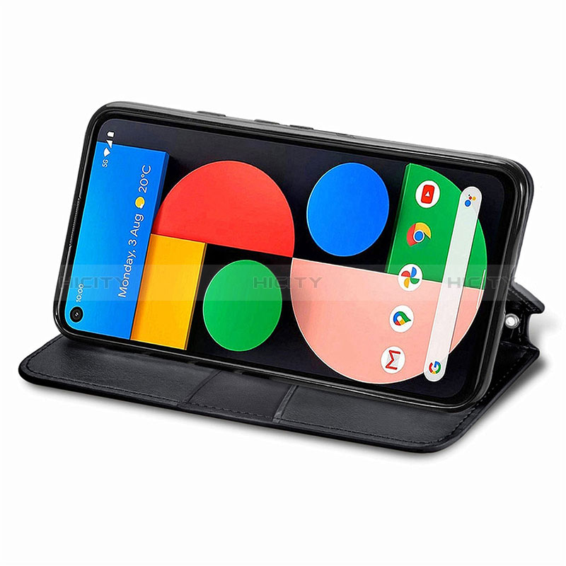 Custodia Portafoglio In Pelle Fantasia Modello Cover con Supporto S01D per Google Pixel 5a 5G