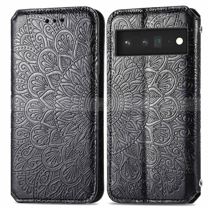 Custodia Portafoglio In Pelle Fantasia Modello Cover con Supporto S01D per Google Pixel 6 5G