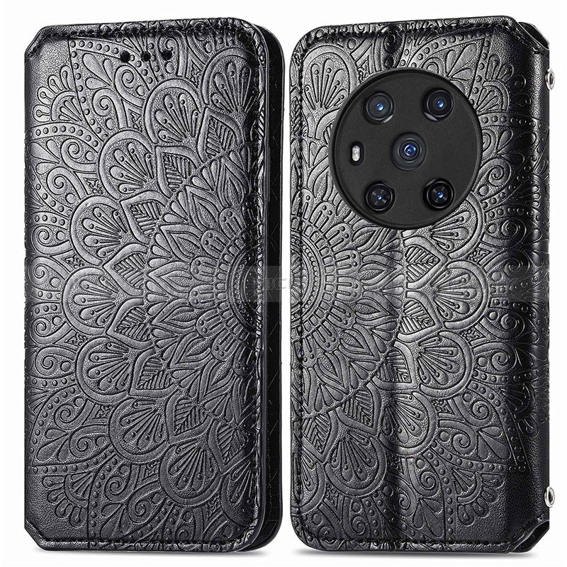 Custodia Portafoglio In Pelle Fantasia Modello Cover con Supporto S01D per Huawei Honor Magic3 5G Nero