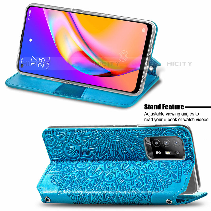 Custodia Portafoglio In Pelle Fantasia Modello Cover con Supporto S01D per Oppo F19 Pro+ Plus 5G