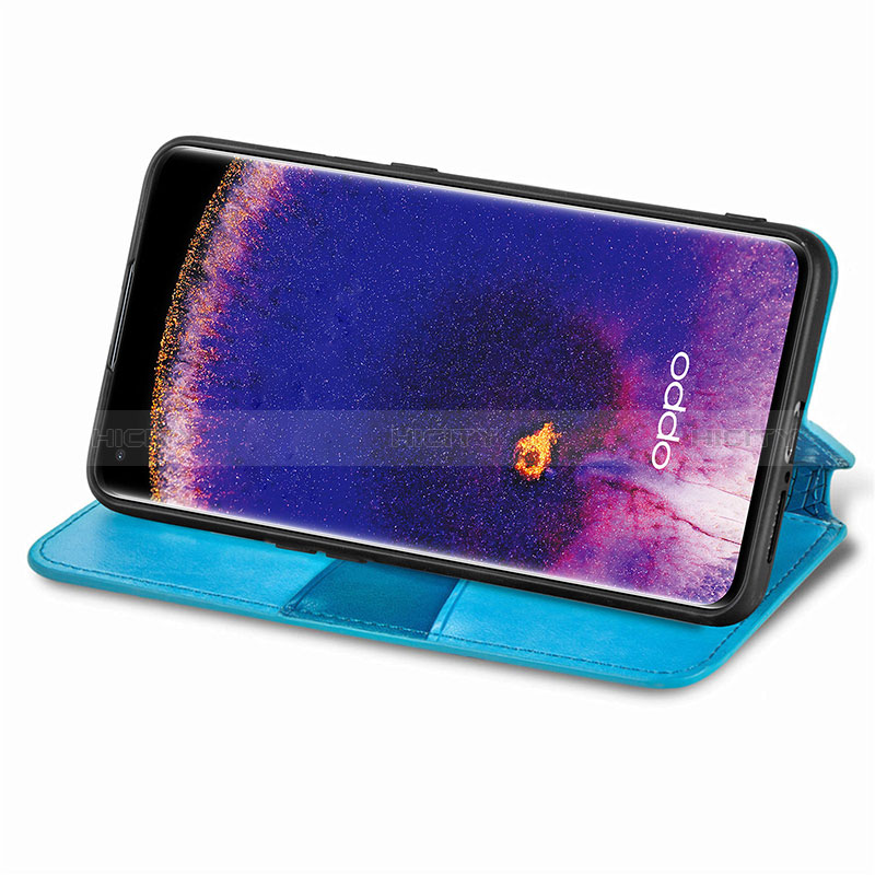 Custodia Portafoglio In Pelle Fantasia Modello Cover con Supporto S01D per Oppo Find X5 5G