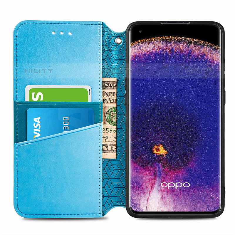 Custodia Portafoglio In Pelle Fantasia Modello Cover con Supporto S01D per Oppo Find X5 Pro 5G