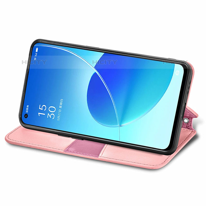 Custodia Portafoglio In Pelle Fantasia Modello Cover con Supporto S01D per Oppo Reno6 5G