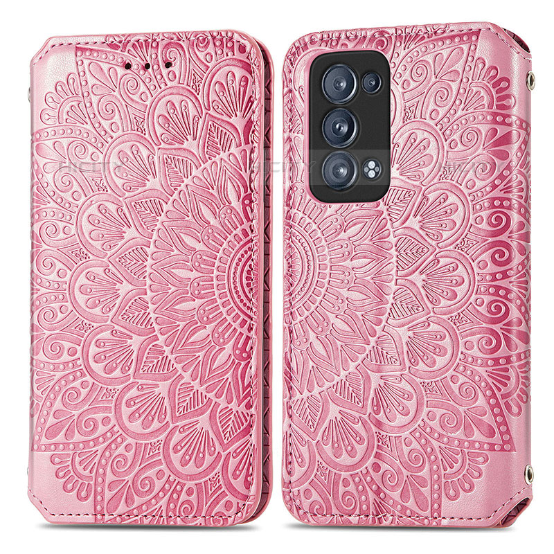 Custodia Portafoglio In Pelle Fantasia Modello Cover con Supporto S01D per Oppo Reno6 Pro+ Plus 5G