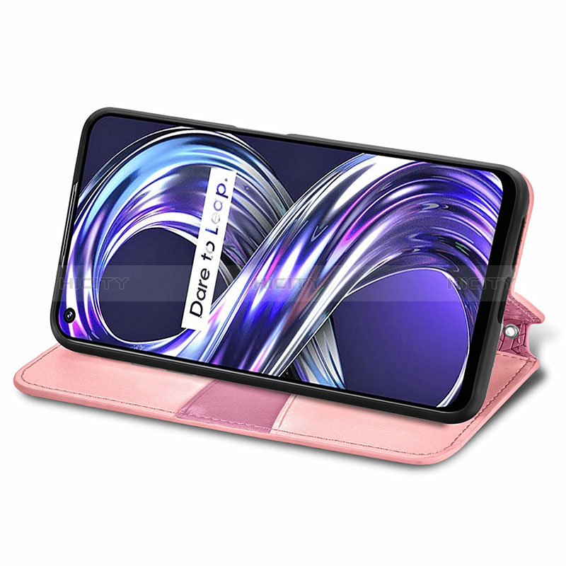 Custodia Portafoglio In Pelle Fantasia Modello Cover con Supporto S01D per Realme 8i