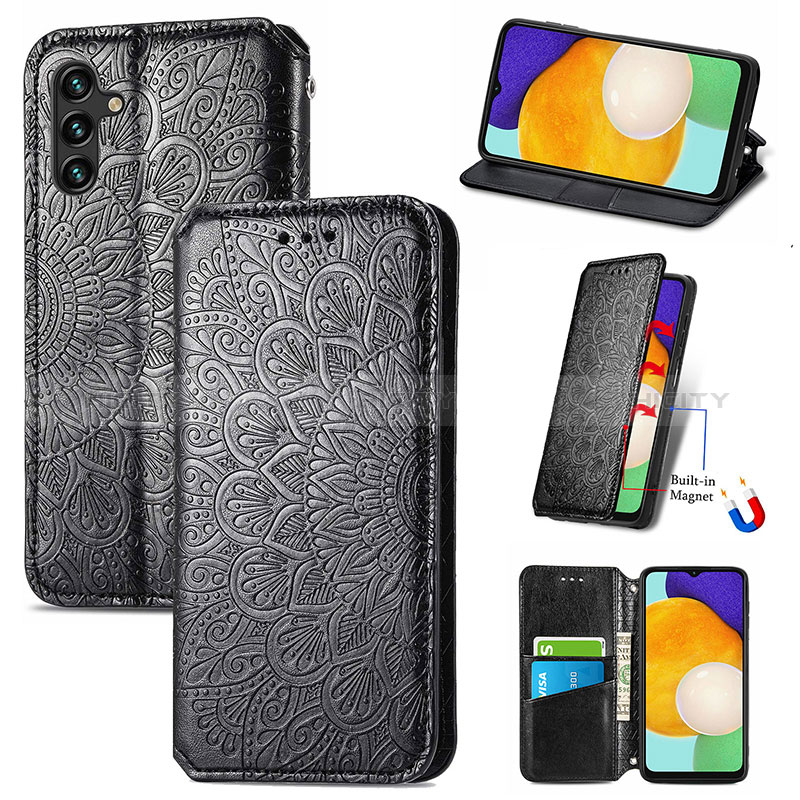 Custodia Portafoglio In Pelle Fantasia Modello Cover con Supporto S01D per Samsung Galaxy A04s