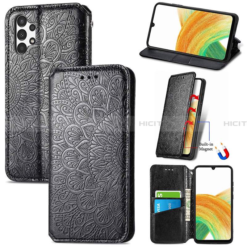 Custodia Portafoglio In Pelle Fantasia Modello Cover con Supporto S01D per Samsung Galaxy A13 4G