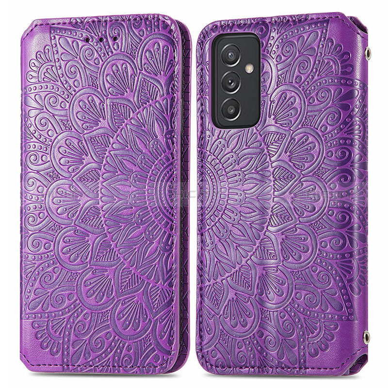 Custodia Portafoglio In Pelle Fantasia Modello Cover con Supporto S01D per Samsung Galaxy A15 LTE Viola