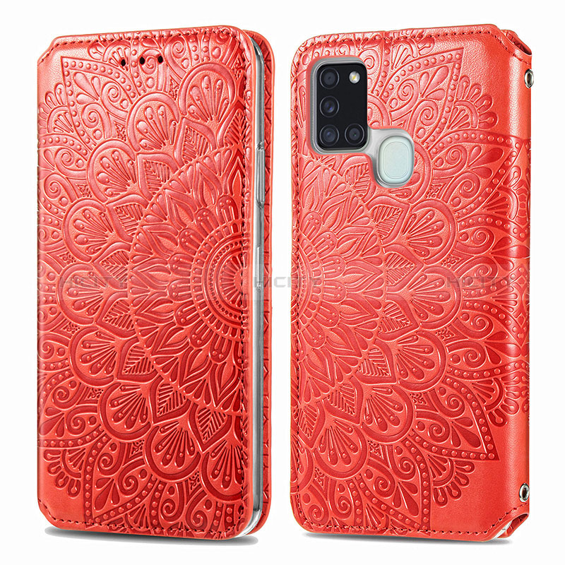 Custodia Portafoglio In Pelle Fantasia Modello Cover con Supporto S01D per Samsung Galaxy A21s