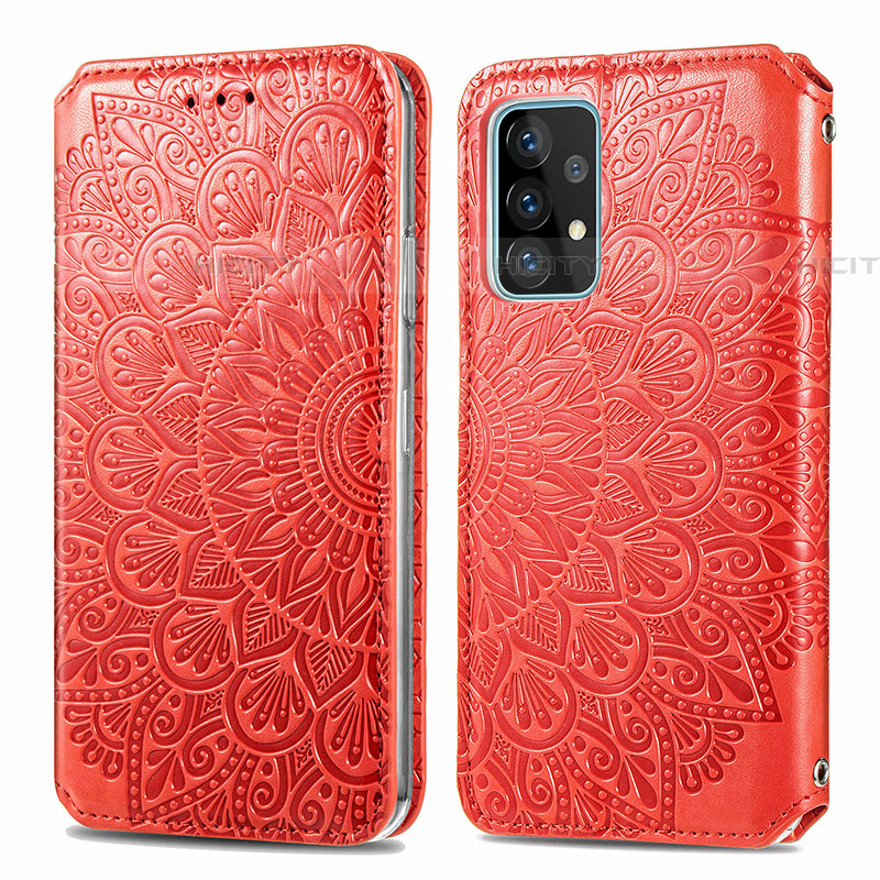 Custodia Portafoglio In Pelle Fantasia Modello Cover con Supporto S01D per Samsung Galaxy A52 4G