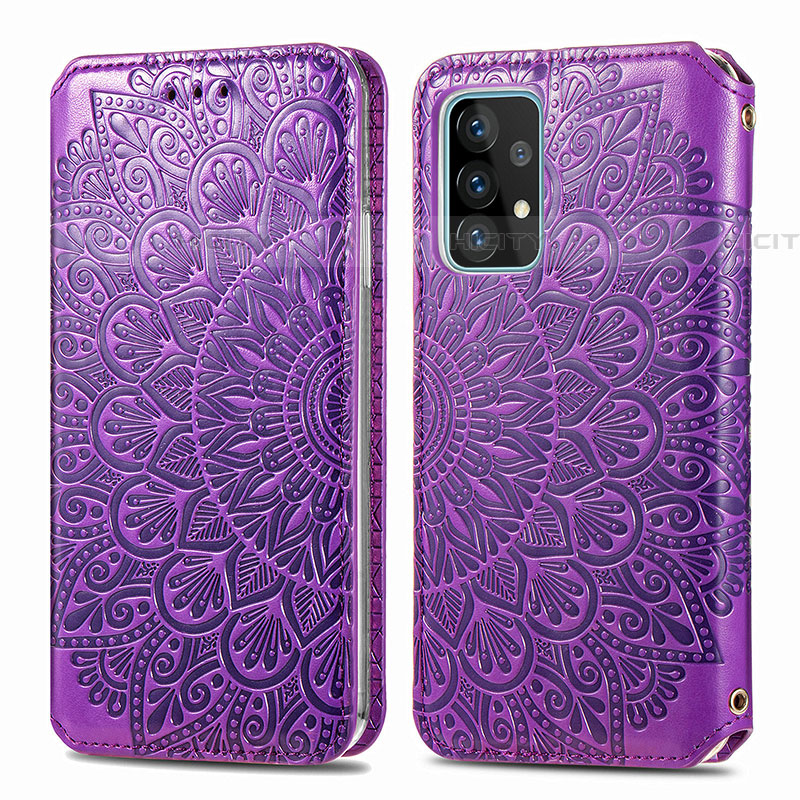 Custodia Portafoglio In Pelle Fantasia Modello Cover con Supporto S01D per Samsung Galaxy A52 5G