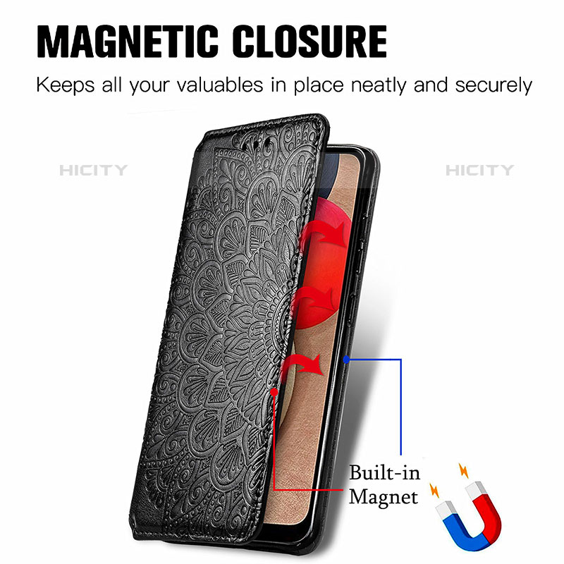 Custodia Portafoglio In Pelle Fantasia Modello Cover con Supporto S01D per Samsung Galaxy M02s