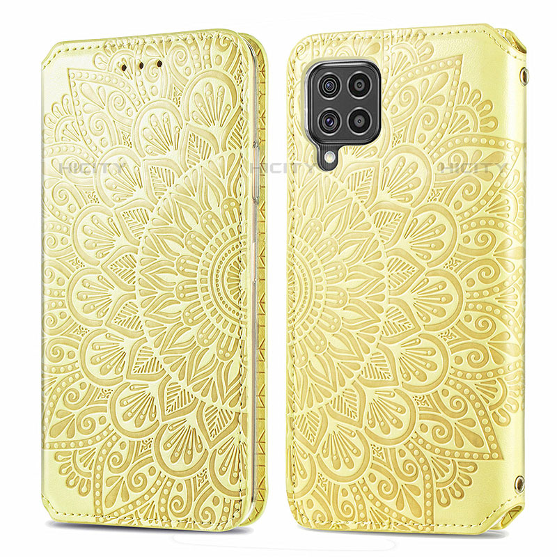 Custodia Portafoglio In Pelle Fantasia Modello Cover con Supporto S01D per Samsung Galaxy M62 4G Oro