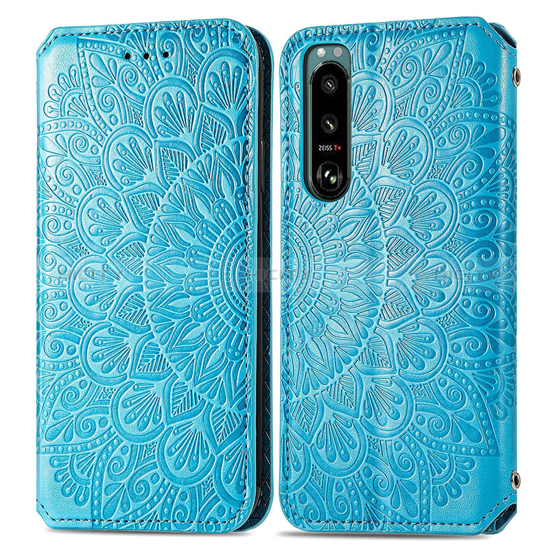 Custodia Portafoglio In Pelle Fantasia Modello Cover con Supporto S01D per Sony Xperia 5 III SO-53B