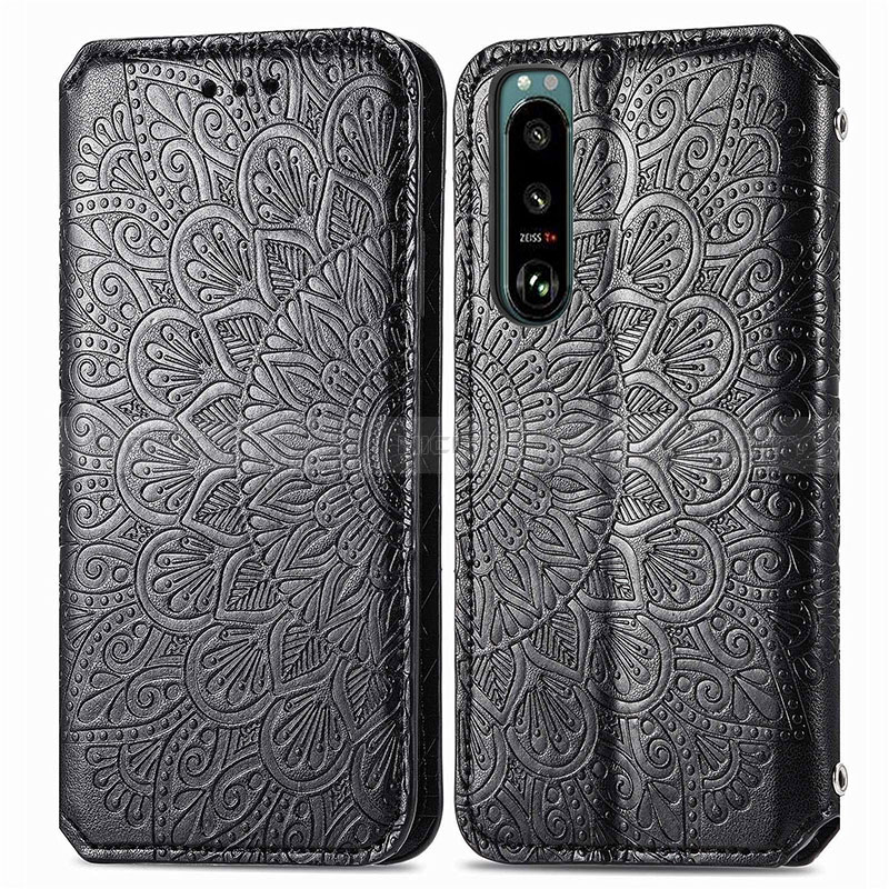 Custodia Portafoglio In Pelle Fantasia Modello Cover con Supporto S01D per Sony Xperia 5 IV