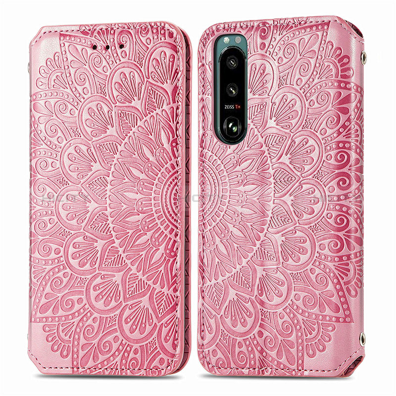 Custodia Portafoglio In Pelle Fantasia Modello Cover con Supporto S01D per Sony Xperia 5 IV