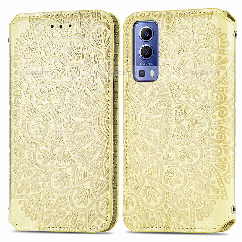 Custodia Portafoglio In Pelle Fantasia Modello Cover con Supporto S01D per Vivo iQOO Z3 5G Oro