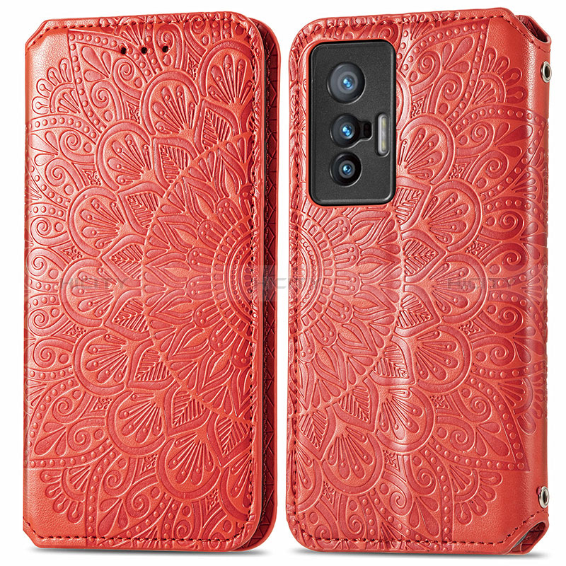 Custodia Portafoglio In Pelle Fantasia Modello Cover con Supporto S01D per Vivo X70t