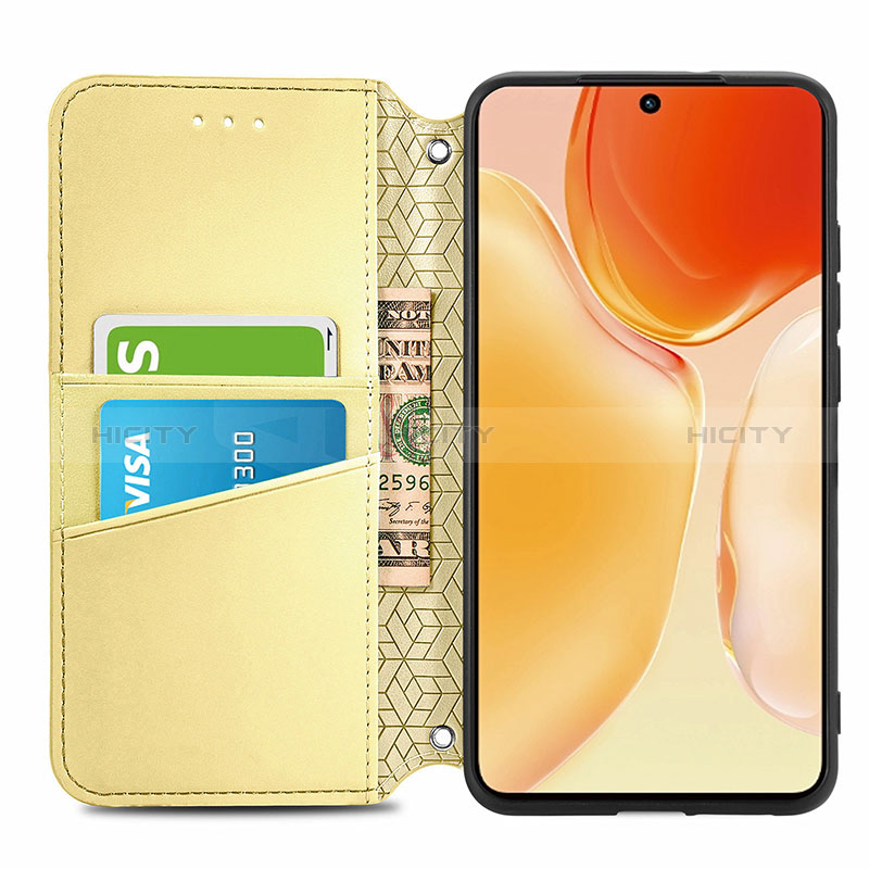 Custodia Portafoglio In Pelle Fantasia Modello Cover con Supporto S01D per Vivo X70t