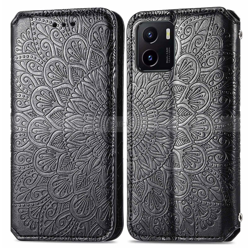 Custodia Portafoglio In Pelle Fantasia Modello Cover con Supporto S01D per Vivo Y10 t1