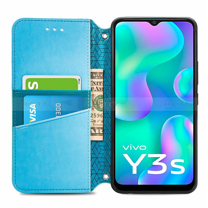 Custodia Portafoglio In Pelle Fantasia Modello Cover con Supporto S01D per Vivo Y3s (2021)