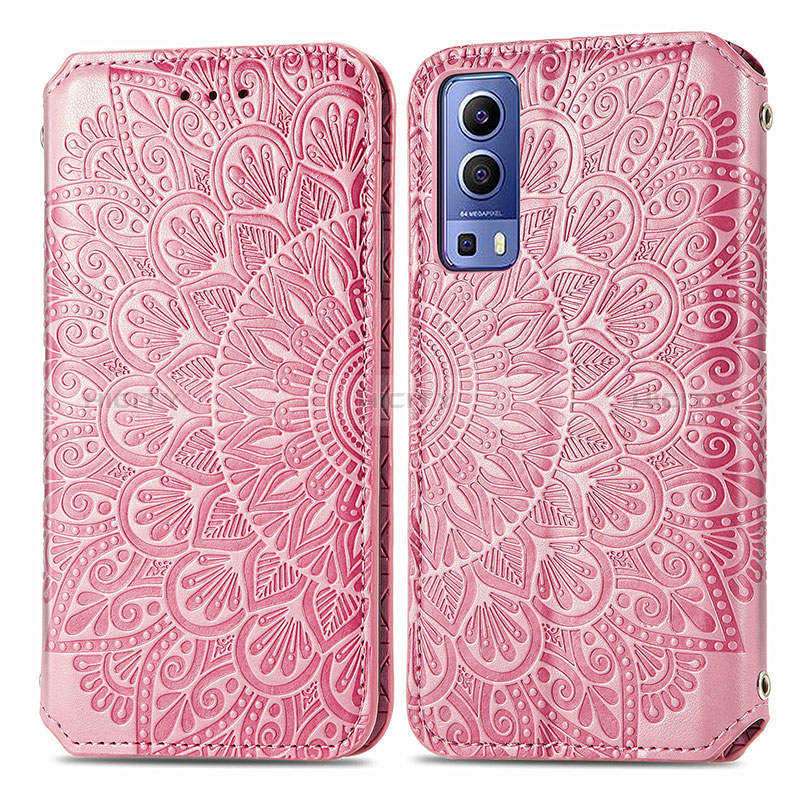 Custodia Portafoglio In Pelle Fantasia Modello Cover con Supporto S01D per Vivo Y75s 5G