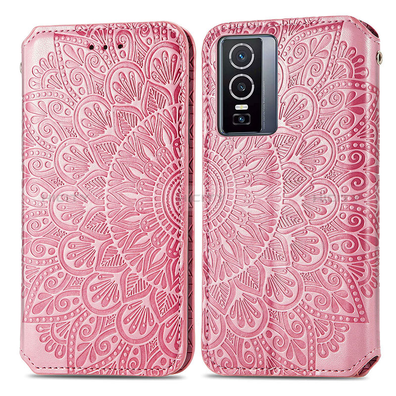 Custodia Portafoglio In Pelle Fantasia Modello Cover con Supporto S01D per Vivo Y76 5G