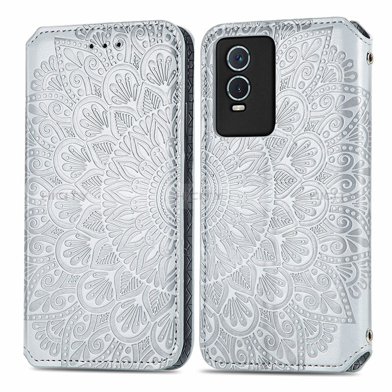 Custodia Portafoglio In Pelle Fantasia Modello Cover con Supporto S01D per Vivo Y76s 5G