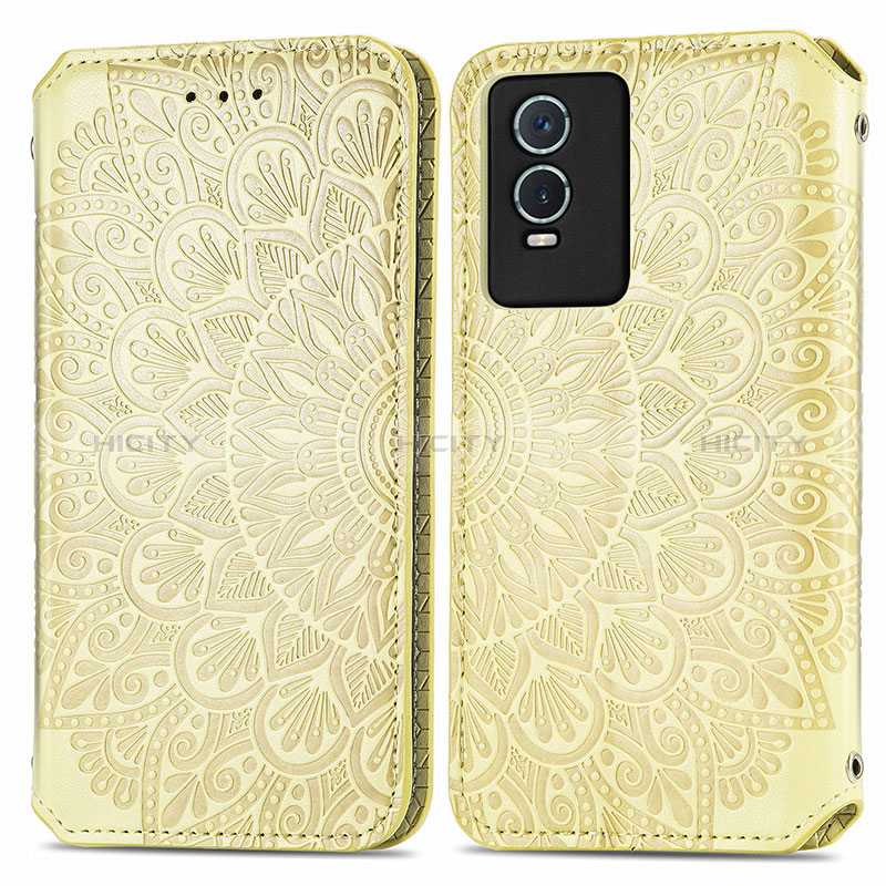 Custodia Portafoglio In Pelle Fantasia Modello Cover con Supporto S01D per Vivo Y76s 5G