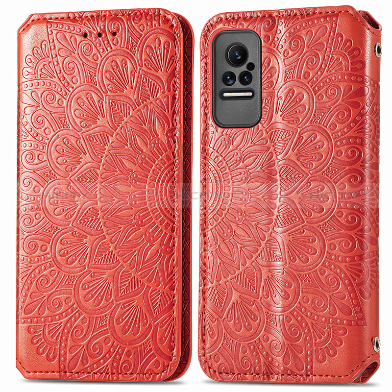 Custodia Portafoglio In Pelle Fantasia Modello Cover con Supporto S01D per Xiaomi Civi 5G Rosso