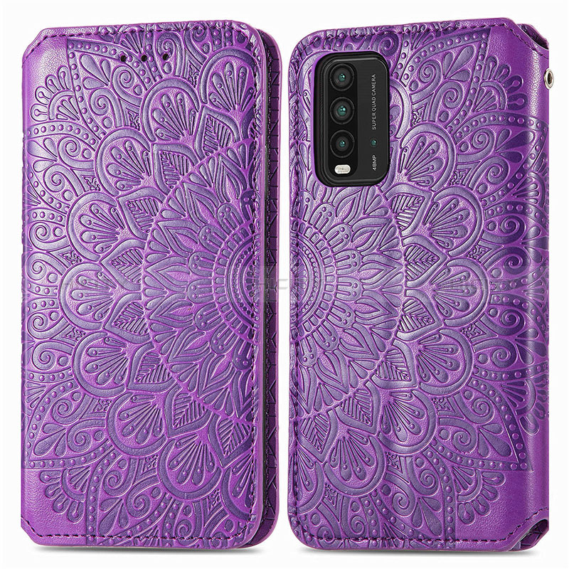 Custodia Portafoglio In Pelle Fantasia Modello Cover con Supporto S01D per Xiaomi Redmi 9T 4G