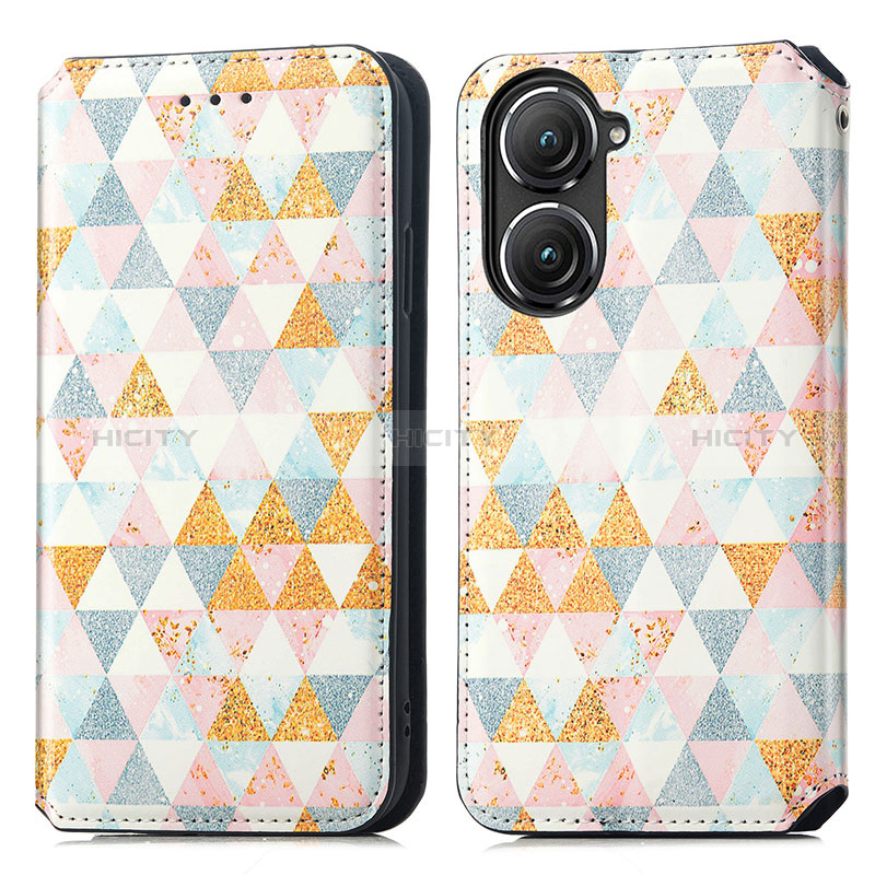 Custodia Portafoglio In Pelle Fantasia Modello Cover con Supporto S02D per Asus Zenfone 9