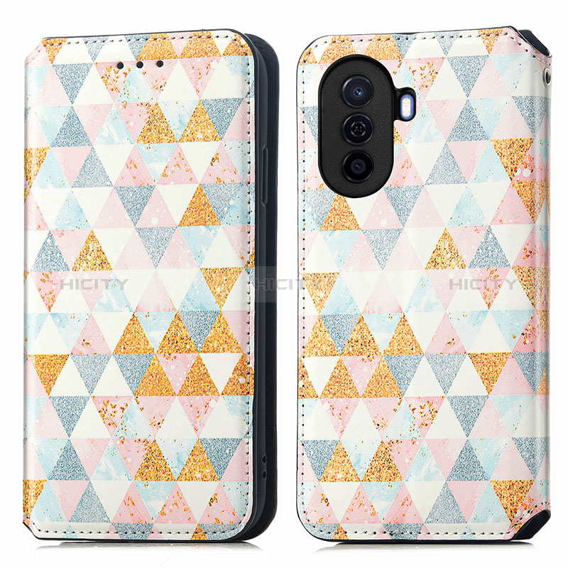 Custodia Portafoglio In Pelle Fantasia Modello Cover con Supporto S02D per Huawei Enjoy 50