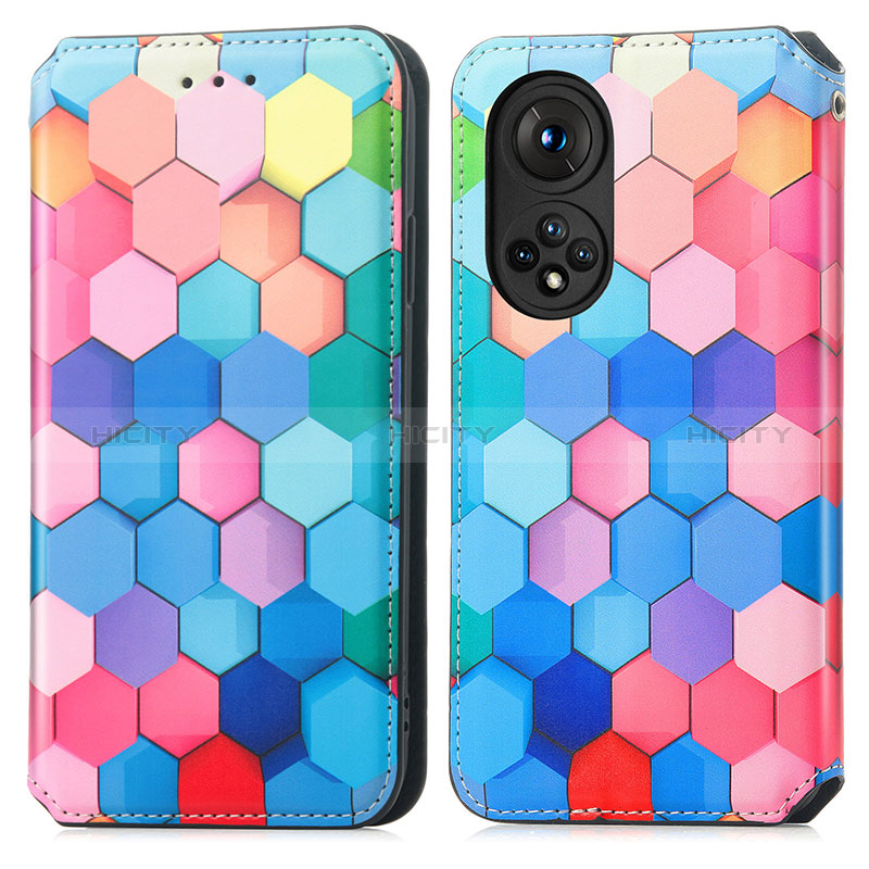 Custodia Portafoglio In Pelle Fantasia Modello Cover con Supporto S02D per Huawei Honor 50 5G