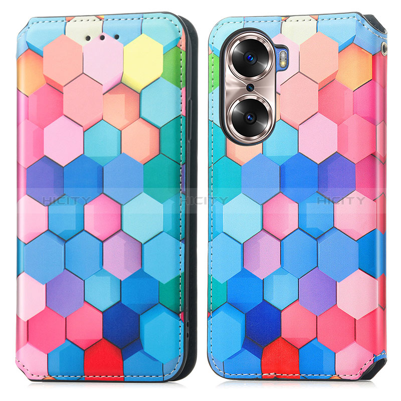 Custodia Portafoglio In Pelle Fantasia Modello Cover con Supporto S02D per Huawei Honor 60 Pro 5G Colorato