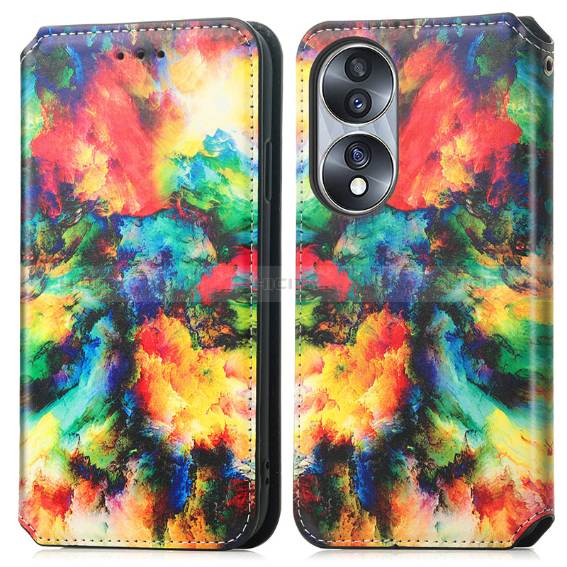 Custodia Portafoglio In Pelle Fantasia Modello Cover con Supporto S02D per Huawei Honor 70 5G