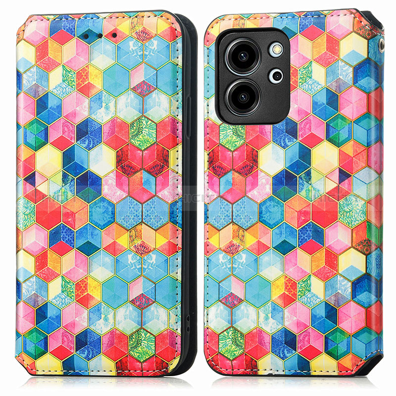 Custodia Portafoglio In Pelle Fantasia Modello Cover con Supporto S02D per Huawei Honor 80 SE 5G