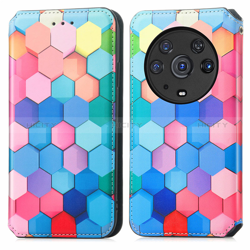 Custodia Portafoglio In Pelle Fantasia Modello Cover con Supporto S02D per Huawei Honor Magic3 Pro 5G Colorato