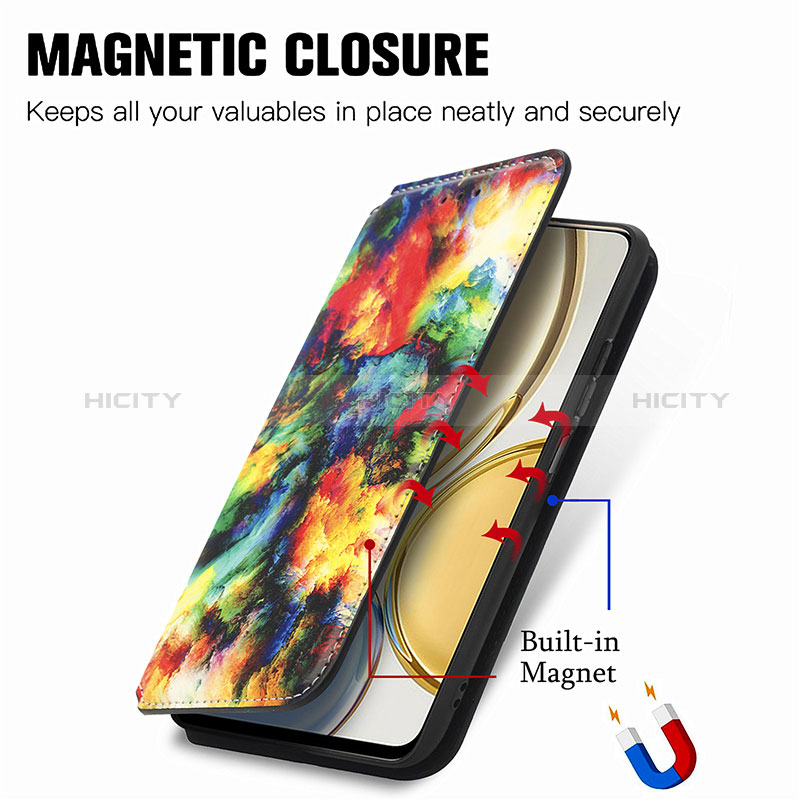 Custodia Portafoglio In Pelle Fantasia Modello Cover con Supporto S02D per Huawei Honor Magic4 Lite 5G