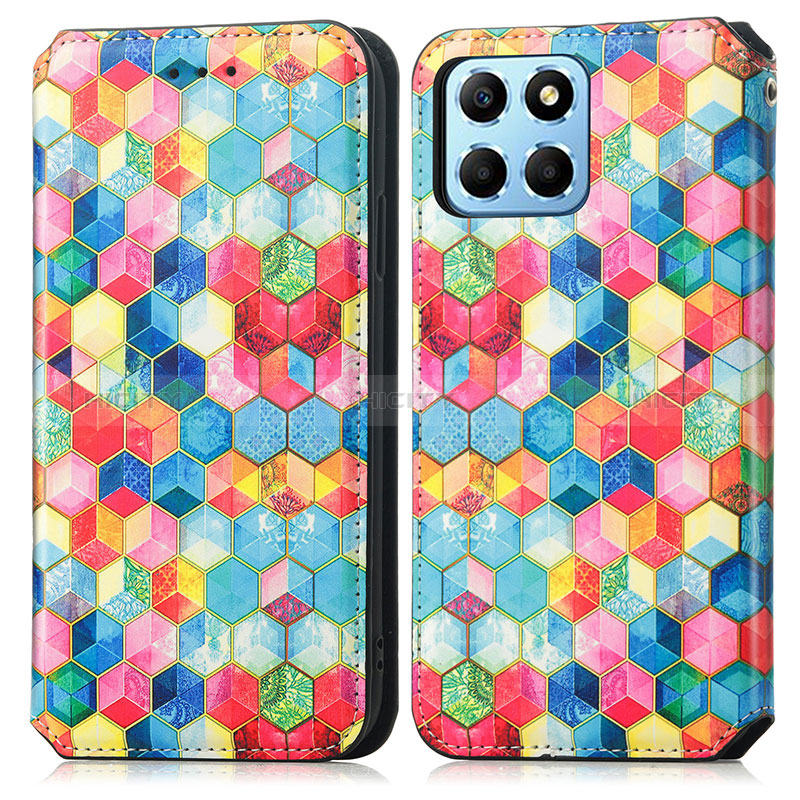 Custodia Portafoglio In Pelle Fantasia Modello Cover con Supporto S02D per Huawei Honor X6 5G