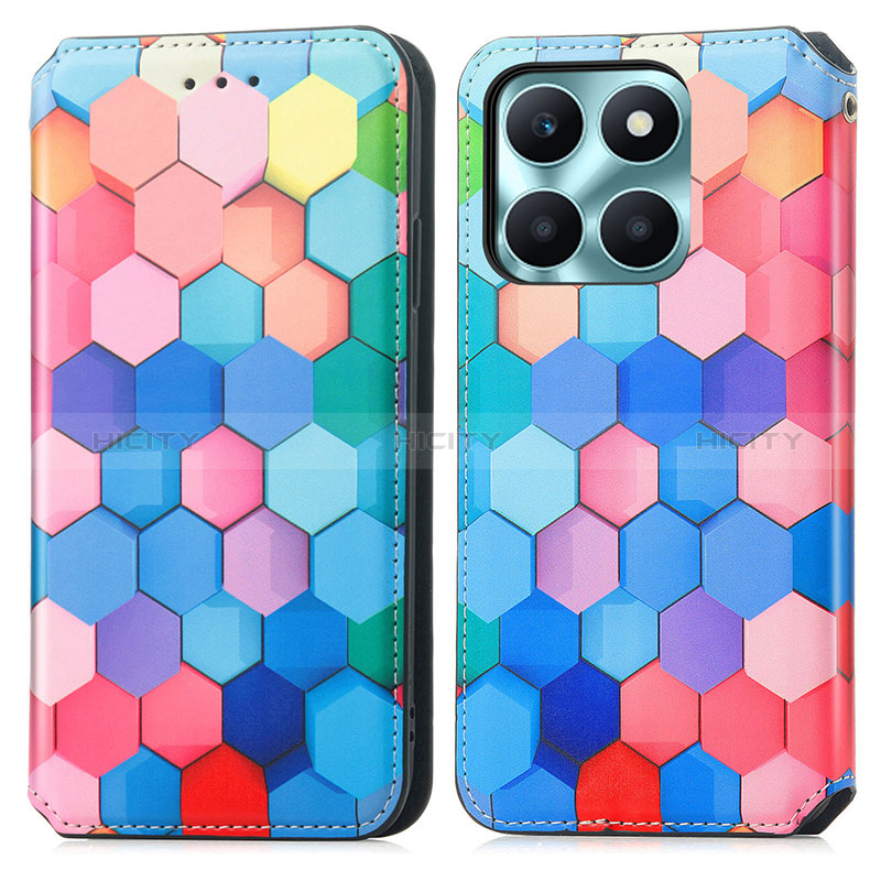 Custodia Portafoglio In Pelle Fantasia Modello Cover con Supporto S02D per Huawei Honor X6a Colorato