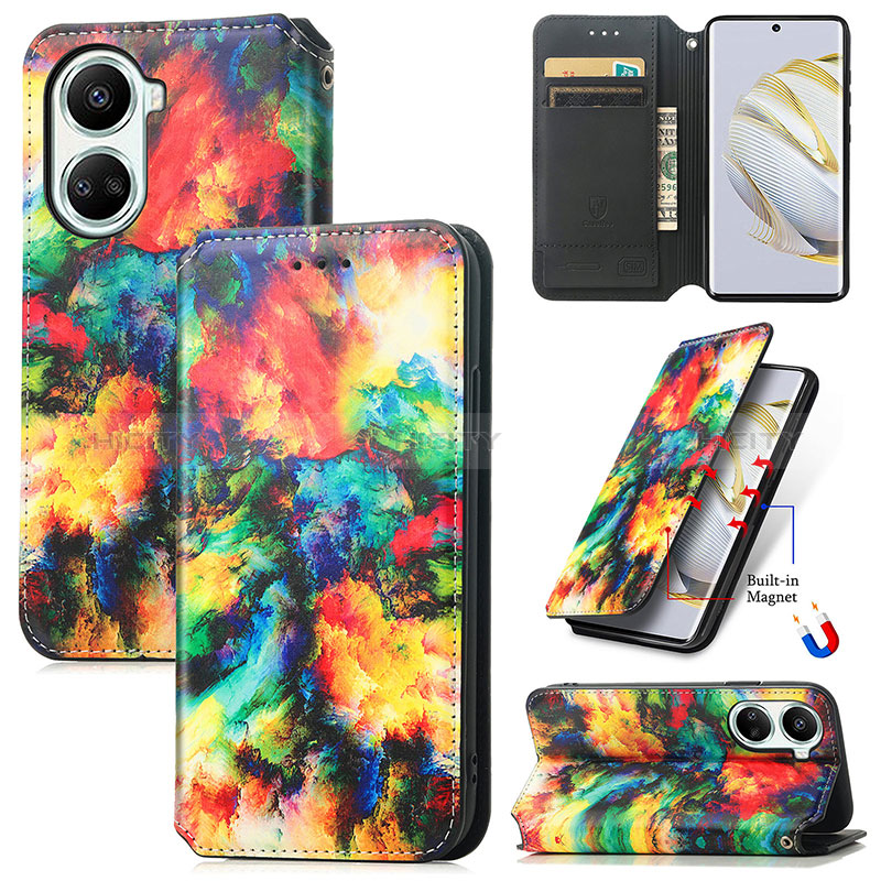 Custodia Portafoglio In Pelle Fantasia Modello Cover con Supporto S02D per Huawei Nova 10 SE