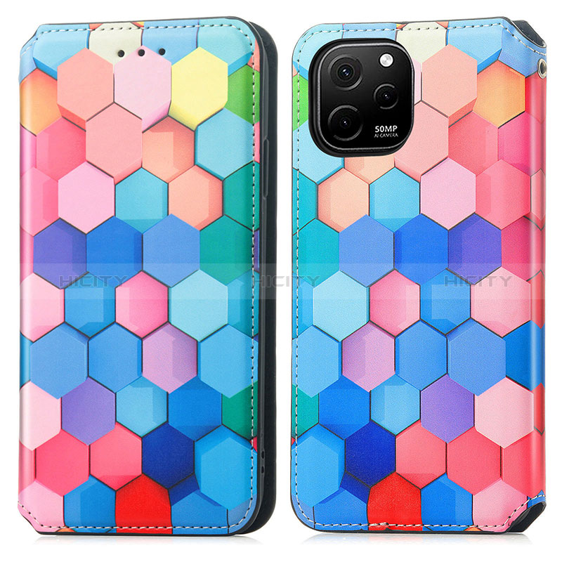 Custodia Portafoglio In Pelle Fantasia Modello Cover con Supporto S02D per Huawei Nova Y61