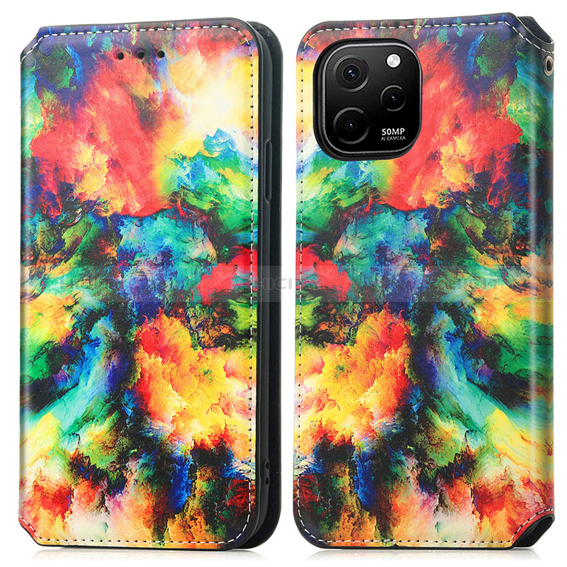 Custodia Portafoglio In Pelle Fantasia Modello Cover con Supporto S02D per Huawei Nova Y61