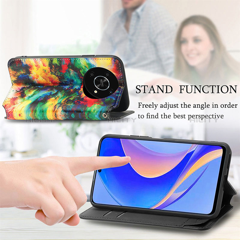 Custodia Portafoglio In Pelle Fantasia Modello Cover con Supporto S02D per Huawei Nova Y90